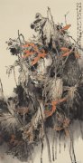 雨打残荷